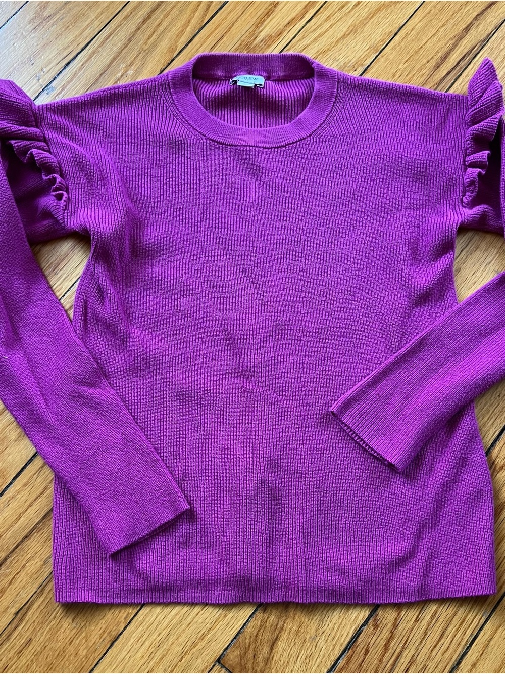 J. Crew Bright Fuchsia Ribbed Crewneck Sweater